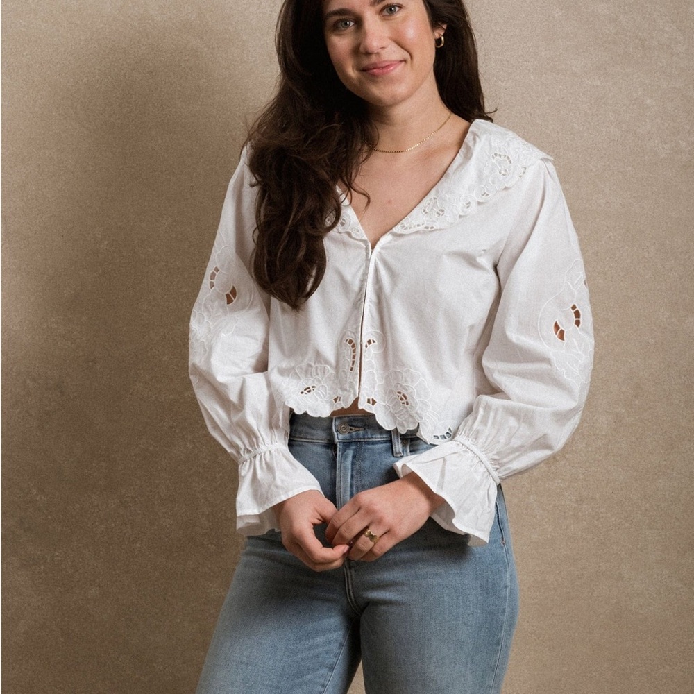 Neuflora White Lace Detail Women's blouse